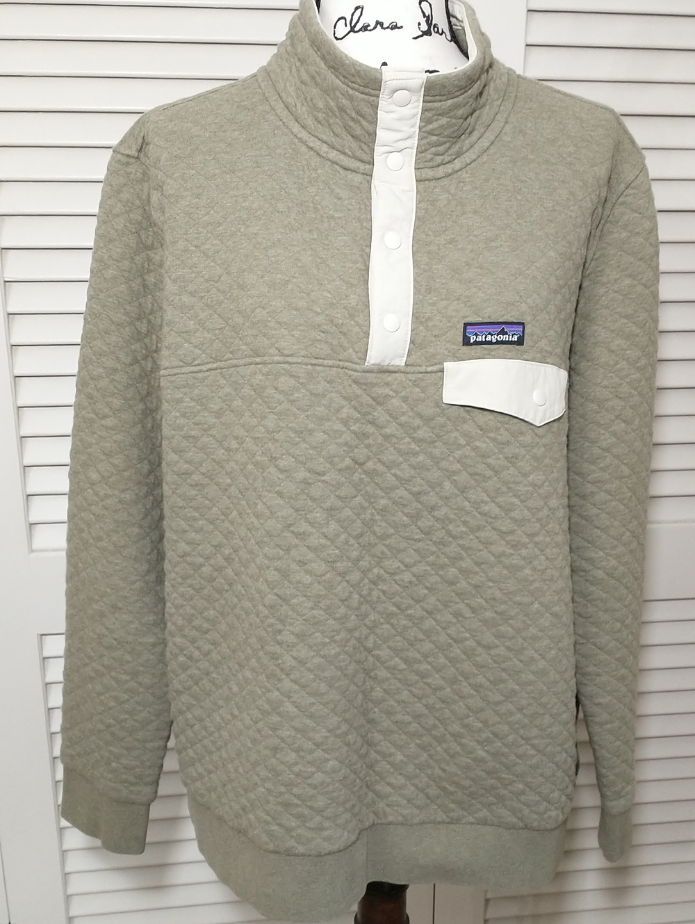 Patagonia Organic Cotton Quilt Snap-T® Pullover, Taupe/Cream, Size XXL,Outdoor